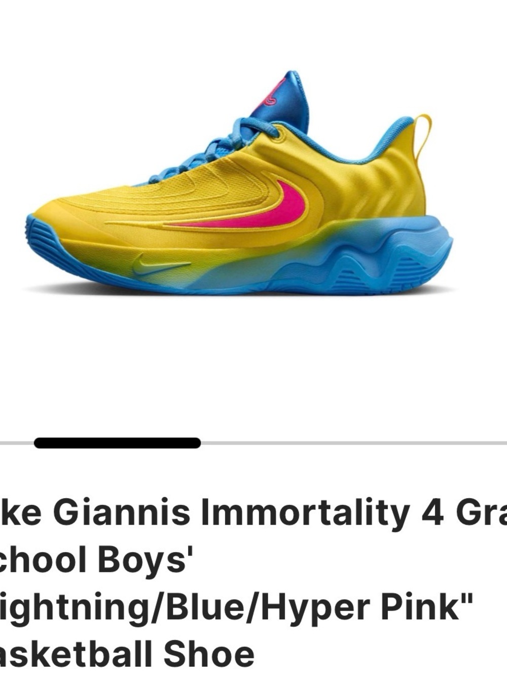 Nike Kids Yellow/Blue/Hot Pink Basketball Sneakers